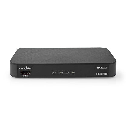 Nedis Digital Audio Converter | 2-way | Connection input: DC Power / 1x HDMI™ Input | Connection output: 1x 3.5 mm / 1x TosLink / 3x HDMI™ Output | Automatic / Push Button | Anthracite