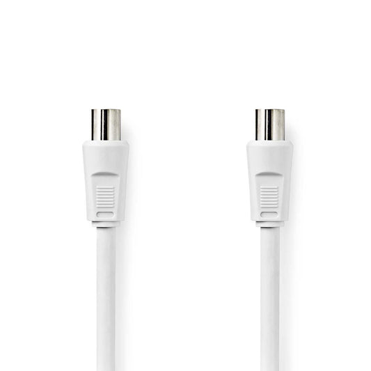 Nedis Coax Cable | IEC (Coax) Male | IEC (Coax) Male | Nickel Plated | 90 dB | 75 Ohm | Double Shielded | 10.0 m | Round | PVC | White | Envelope