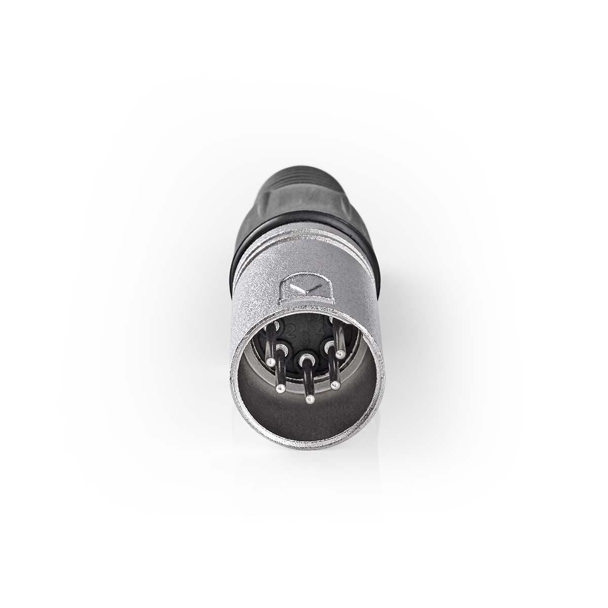 Nedis CAGP15972ME | XLR Connector | Straight | Male | Nickel Plated | Protection Cover | Cable input diameter: 7.0 mm | Metal | Silver | 10 pcs | Polybag