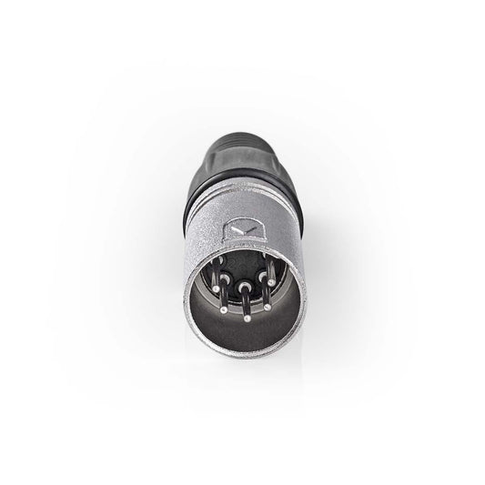 Nedis CAGP15972ME | XLR Connector | Straight | Male | Nickel Plated | Protection Cover | Cable input diameter: 7.0 mm | Metal | Silver | 10 pcs | Polybag