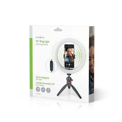 Nedis Ring Light | 10 inch | 120 LED's | 2700 - 6700 K | Tripod | Black