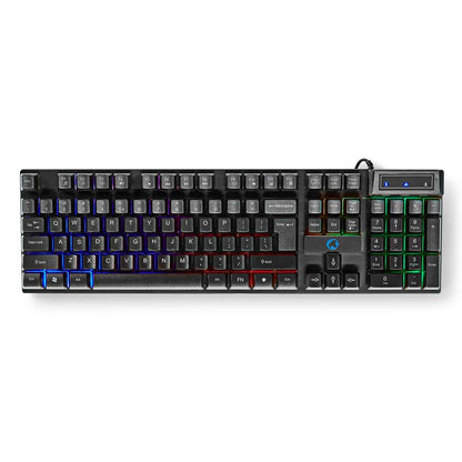 Nedis Gaming Combo Kit | 5-in-1 | Keyboard, Headset, Mouse and Mouse Pad | Black | QWERTY | US Layout