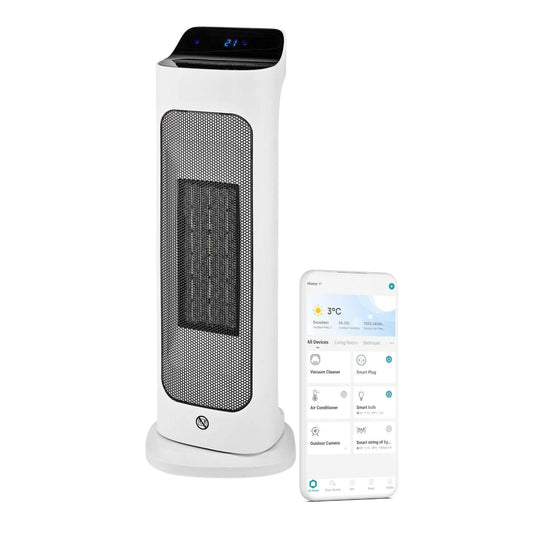 Nedis SmartLife Ceramic PTC Fan Heater | Wi-Fi | 2000 W | 2 Heat Settings | Oscillation | Display | 10 - 49 °C | Android™ / IOS | White