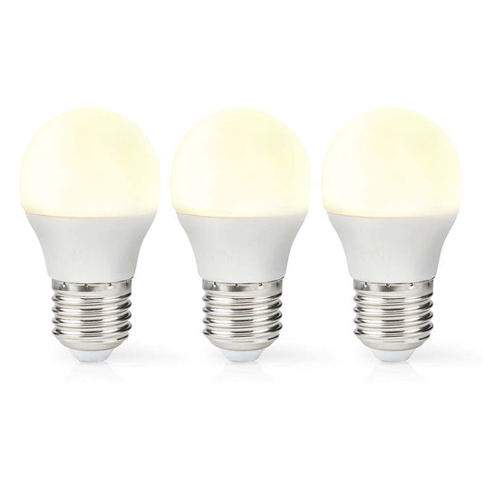 Nedis LED Bulb E27 | G45 | 4.9 W | 470 lm | 2700 K | Warm White | Retro Style | Frosted | 3 pcs