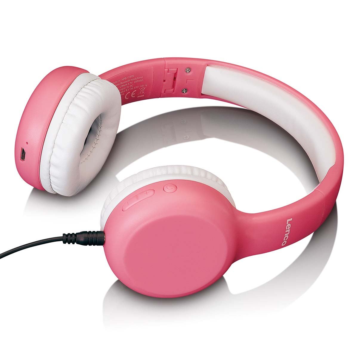 Lenco HPB-110PK | Kids Bluetooth® Headphone 85dB | with stickers | Pink
