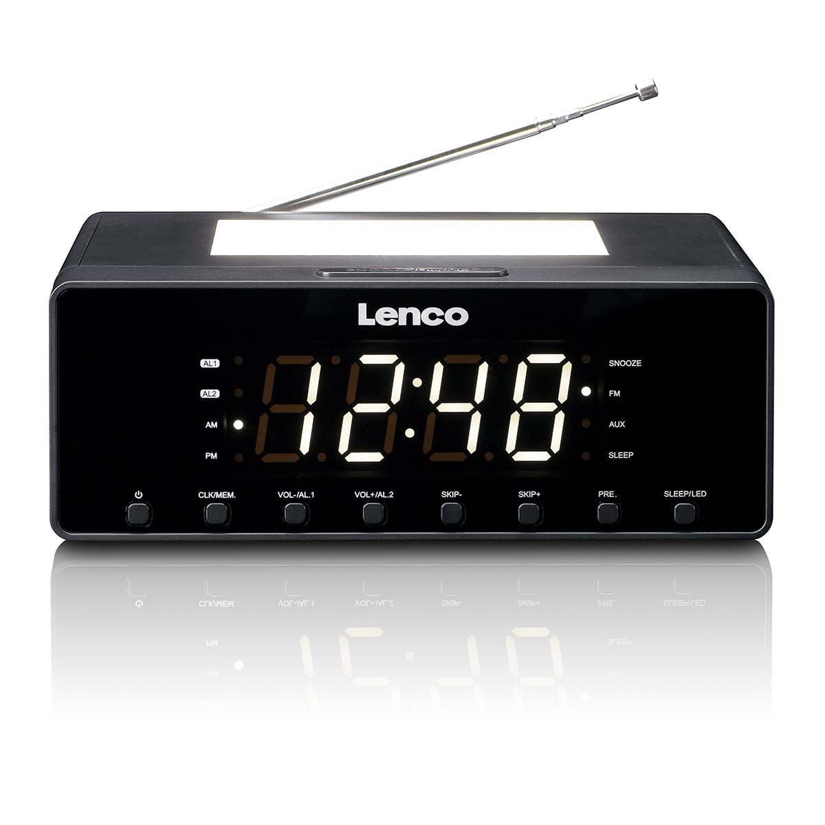 Lenco CR-540BK | FM Clock Radio | Night Light | Black