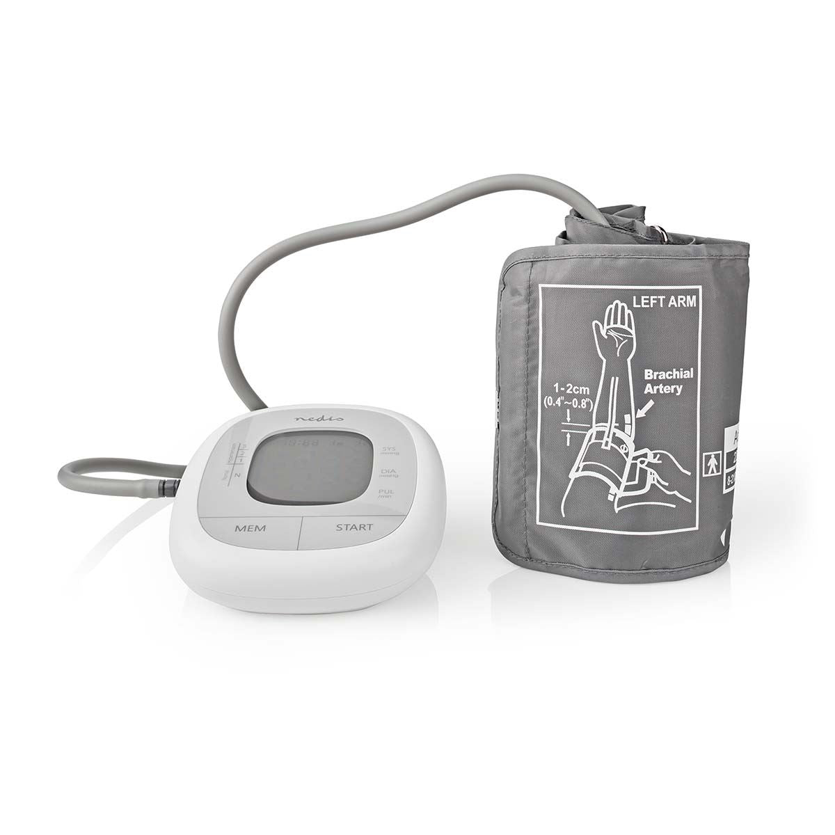 Nedis Blood Pressure Monitor | Arm | Backlight LCD Display | 22 - 42 cm | Memory slots: 60 | White