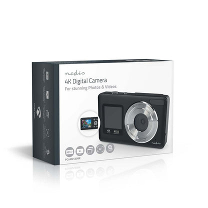 Nedis PCAM2530BK | Digital Photo Camera | Dual Screen | 48 MPixel | 4K@30fps | 5 MPixel CMOS | Black