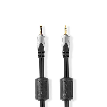 Nedis CAGC22000AT50 | Stereo Audio Cable | 3.5 mm Male | 3.5 mm Male | Gold Plated | 5.00 m | Round | Anthracite | Clamshell