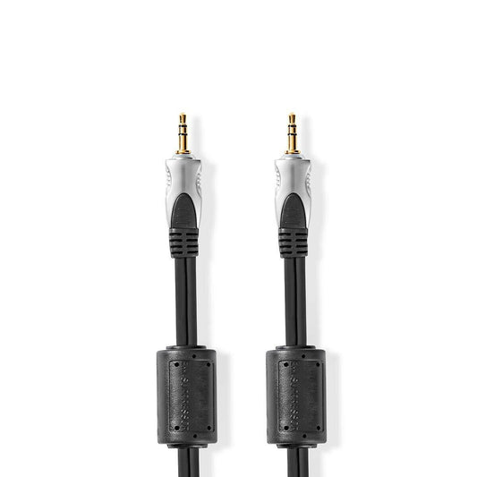 Nedis CAGC22000AT50 | Stereo Audio Cable | 3.5 mm Male | 3.5 mm Male | Gold Plated | 5.00 m | Round | Anthracite | Clamshell
