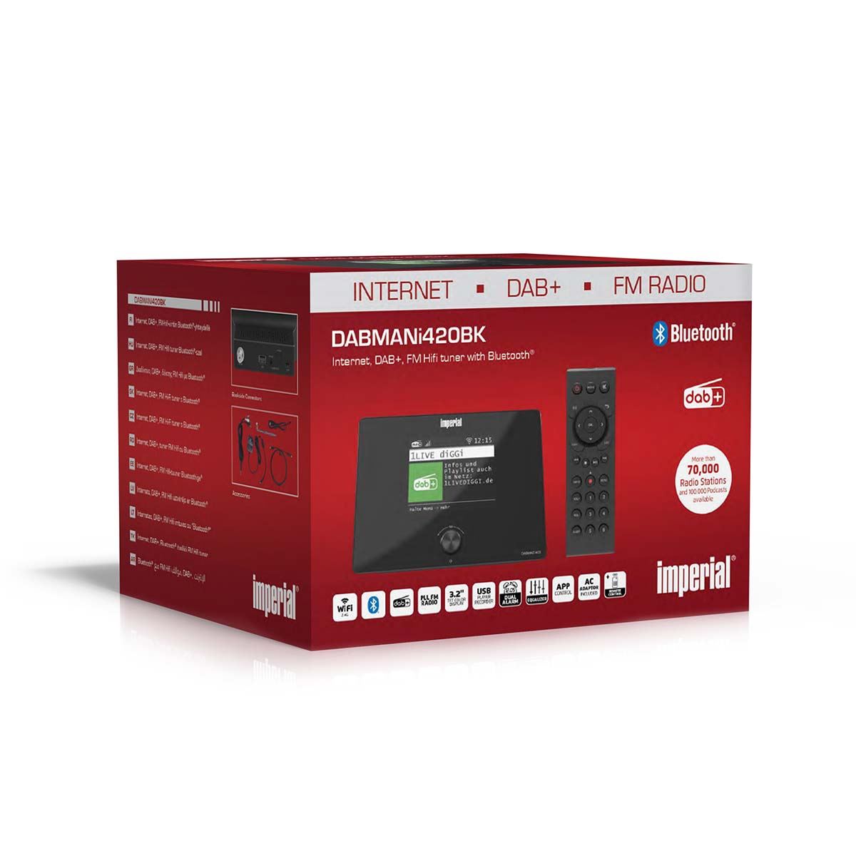 Imperial DABMANI420BK | Compact Hybrid Radio (Internet, DAB+, FM Hi-Fi tuner) with Bluetooth®