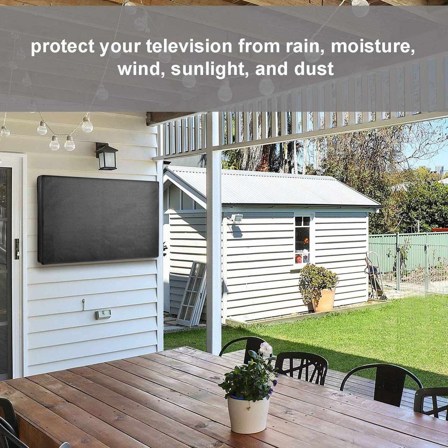 Nedis Outdoor TV Screen Cover | Screen size: 55 - 58 " | Supreme Quality Oxford | Black