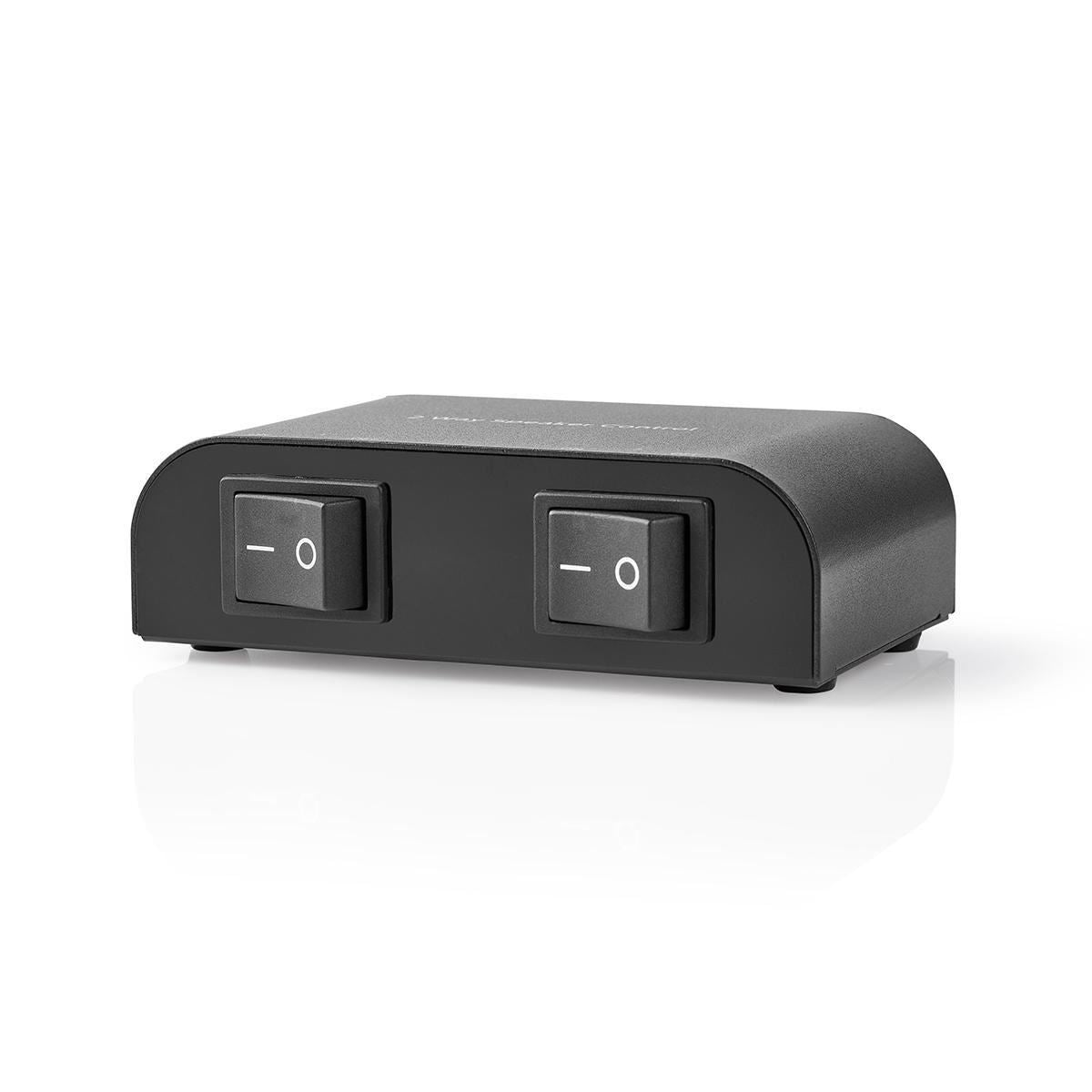 Nedis Speaker Control Switchbox | 2 port(s) | Terminal Screws | Speaker impedance: 4-16 Ohm | Maximum load per channel: 150 W | Aluminium | Black