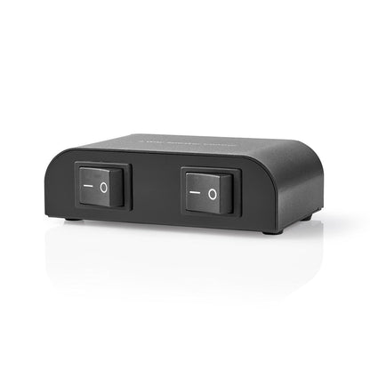 Nedis Speaker Control Switchbox | 2 port(s) | Terminal Screws | Speaker impedance: 4-16 Ohm | Maximum load per channel: 150 W | Aluminium | Black
