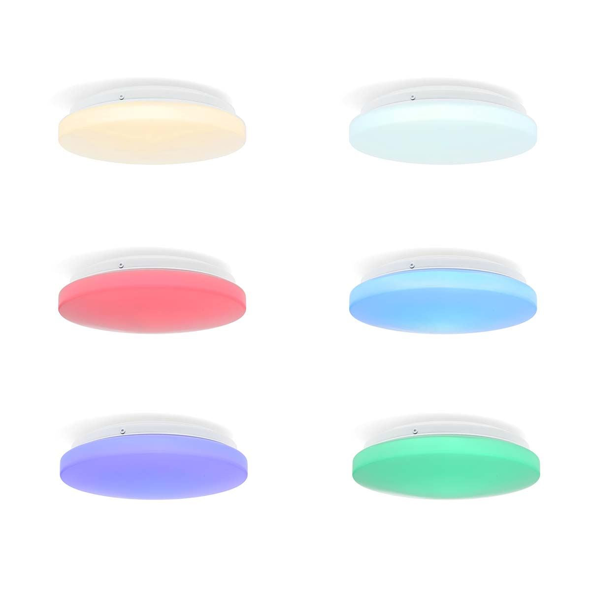 Nedis SmartLife Ceiling Light | Wi-Fi | RGB / Warm to Cool White | Round | Diameter: 260 mm | 1820 lm | 2700 - 6500 K | IP44 | Energy class: F | Android™ / IOS