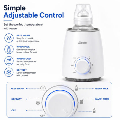 Alecto BW800 | Fast Bottle / Food Warmer with Temperature Control | White