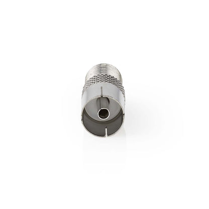 Nedis Satellite & Antenna Adapter | F Female | IEC (Coax) Female | Nickel Plated | 75 Ohm | Straight | Metal | Silver | 1 pcs | Box