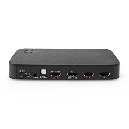 Nedis Digital Audio Converter | 2-way | Connection input: DC Power / 3x HDMI™ Input | Connection output: 1x 3.5 mm / 1x TosLink / 2x HDMI™ Output | Automatic / Push Button | Anthracite