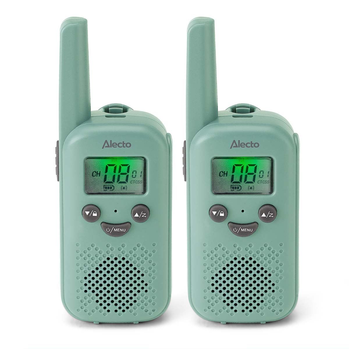 Alecto FR10GR | Walkie-Talkie Set | 2 Handsets | Up to 6 km | Frequency channels: 8 | PTT / VOX | 24 h standby | Green