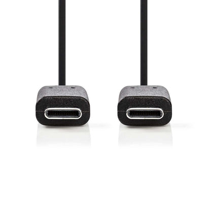 Nedis USB Cable | USB 3.2 Gen 1 | USB-C™ Male | USB-C™ Male | 60 W | 4K@60Hz | 5 Gbps | Nickel Plated | 1.00 m | Round | PVC | Black | Box