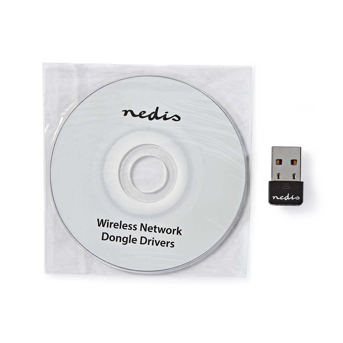 Nedis Network Dongle | Wi-Fi | N150 | 2.4 GHz | USB2.0 | Wi-Fi speed total: 150 Mbps | Windows 10 / Windows 7 / Windows 8