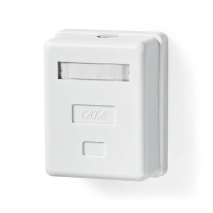Nedis Network Wall Box | On-Wall | 1 port(s) | STP CAT6 | Straight | Female | Gold Plated | PVC | White | Envelope