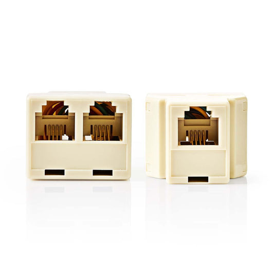 Nedis CTGB90990IV | Telecom Splitter | RJ11 Female | 2x RJ11 (4/6) Female | ABS | Ivory | Box