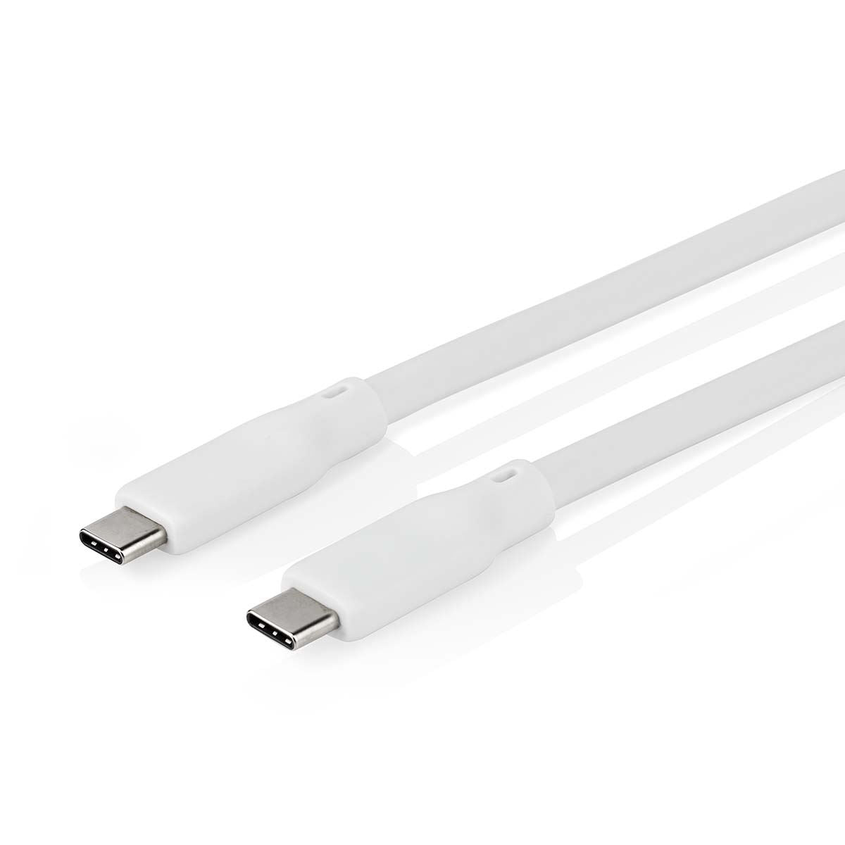 Nedis CCGB64800WT15 | USB Cable | USB 3.2 Gen 1 | USB-C™ Male | USB-C™ Male | 60 W | 4K@60Hz | 5 Gbps | Nickel Plated | 1.50 m | Round | Silicone | White | Box