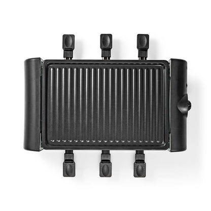 Nedis Gourmet / Raclette | Grill | 6 Persons | Spatula | Temperature setting | Non stick coating | Rectangle