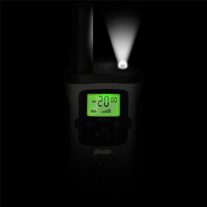Alecto Walkie-Talkie Set | 2 Handsets | Up to 7 km | Frequency channels: 8 | VOX | up to 3 Hours | Black / White