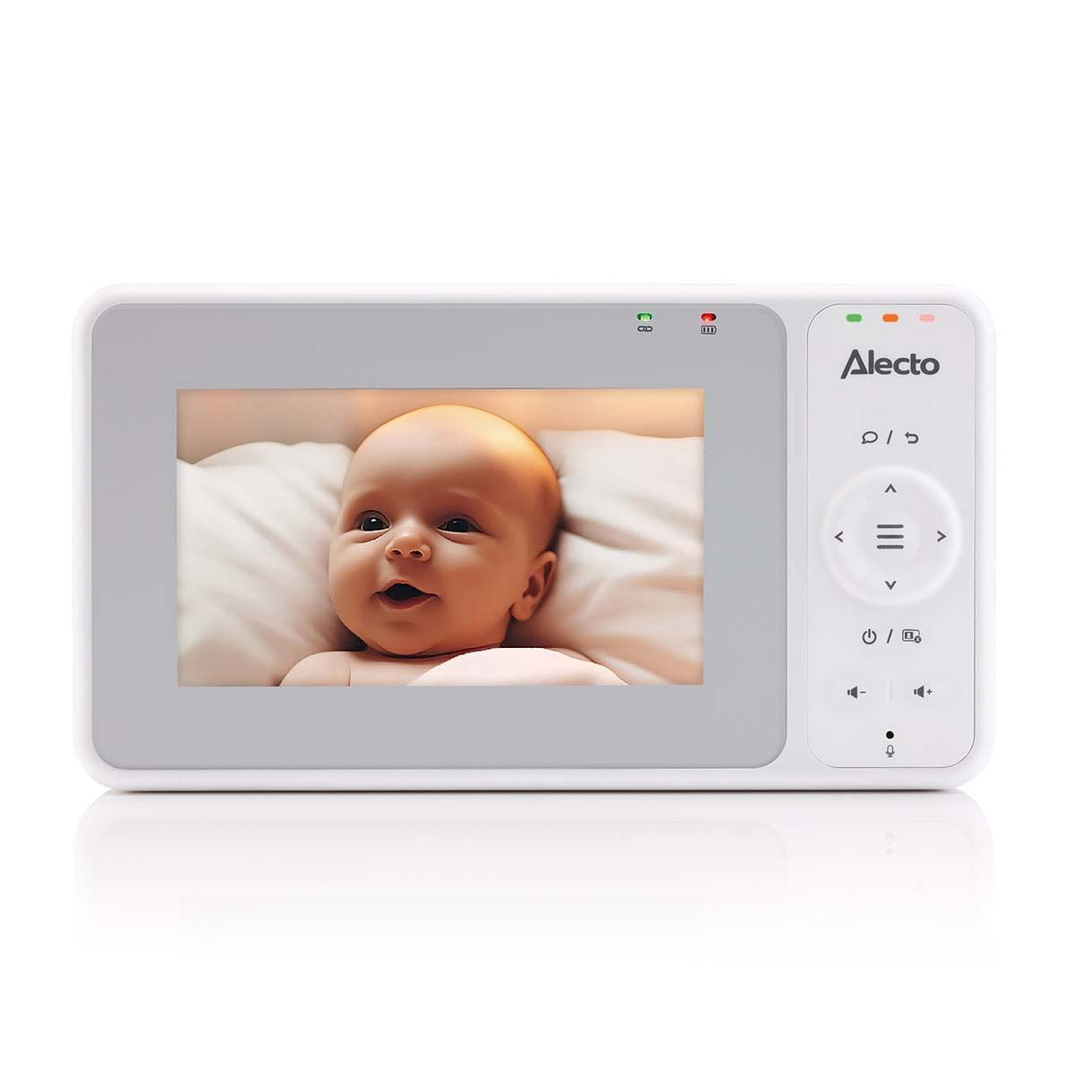 Alecto DVM2043 | Baby Monitor with Camera 4.3-inch Display - Night vision, Night Light, Temperature Display, 16 hours Standby Time | White / Grey