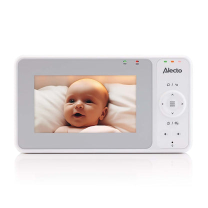 Alecto DVM2043 | Baby Monitor with Camera 4.3-inch Display - Night vision, Night Light, Temperature Display, 16 hours Standby Time | White / Grey