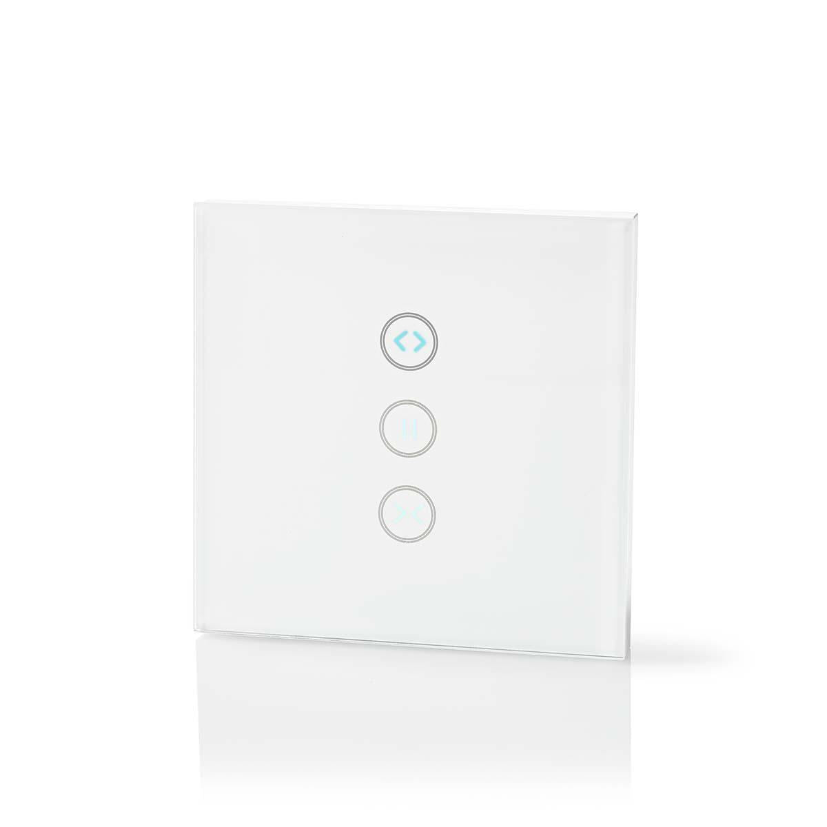 Nedis SmartLife Wall Switch | Wi-Fi | Curtain / Shutter / Sunshade | Wall Mount | 300 W | Android™ / IOS | Glass | White