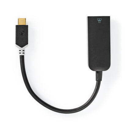 Nedis USB Network Adapter | USB 3.2 Gen 1 | 1000 Mbps | USB-C™ Male | RJ45 Female | 0.20 m | Round | Gold Plated | Tinned Copper | Anthracite | Box