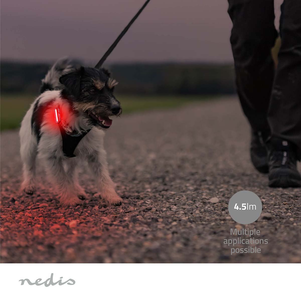 Nedis Bicycle Light | Battery Powered | 5 V DC | 3 W | Batteries included | Rechargeable | 400 lm | 4.5 lm | 100 m | 110 °