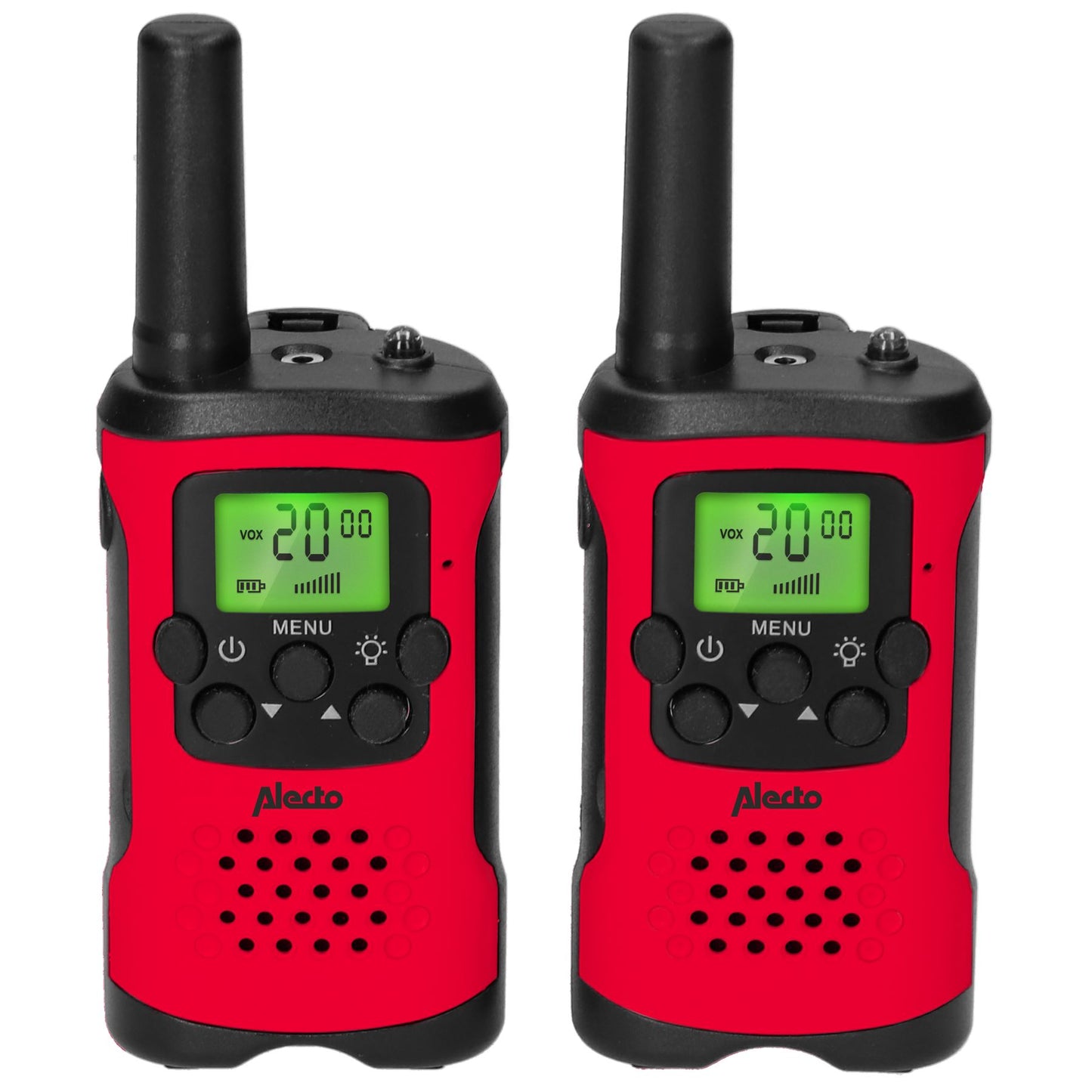 Alecto Walkie-Talkie Set | 2 Handsets | Up to 7 km | Frequency channels: 8 | VOX | up to 3 Hours | Black / Red