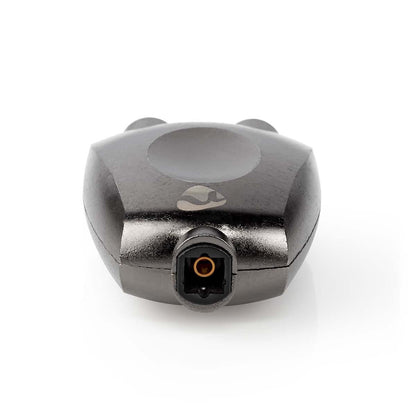 Nedis CATB25940GY | TosLink Adapter | TosLink Female | 2x TosLink Female | Splitter | Aluminium | Gun Metal Grey | 1 pcs | Box