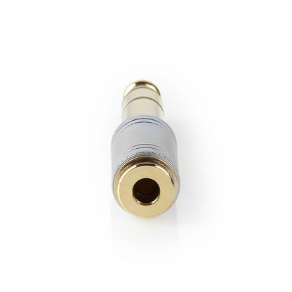 Nedis CAGC23930ME | Stereo Audio Adapter | 6.35 mm Male | 3.5 mm Female | Gold Plated | Straight | Metal | Silver | 1 pcs | Box
