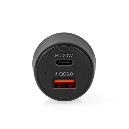 Nedis CCPD30W100BK | Car Charger | 48 W | 2x 3.0 A | Number of outputs: 2 | Port type: USB-A / USB-C™ | | Automatic Voltage Selection