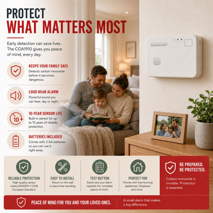 Alecto COA1910 Carbon monoxide Alarm with 10 year Sensor Runtime