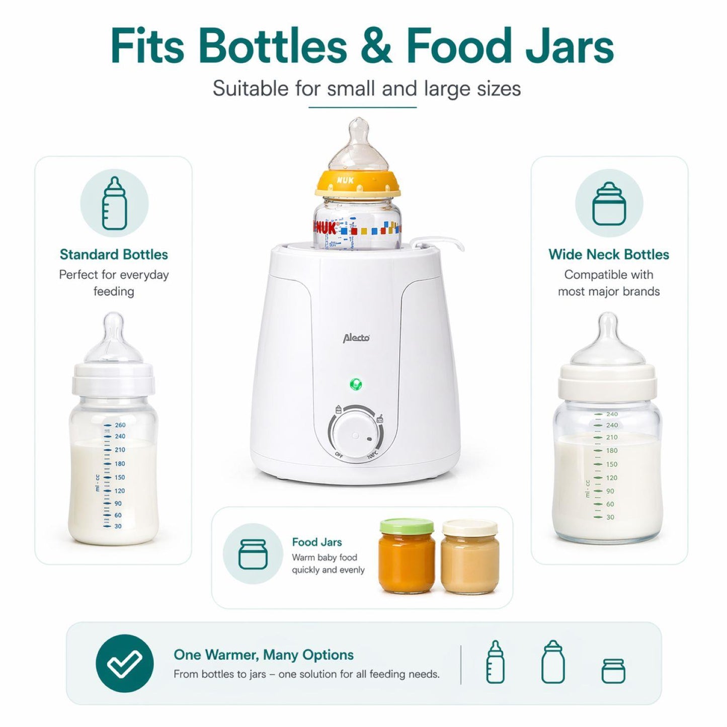 Alecto Baby Bottle Warmer | White