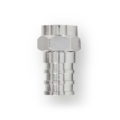 Nedis CSBW41916ME | F-Connector | Straight | Male | Nickel Plated | 75 Ohm | Crimp | Cable input diameter: 7.0 mm | Copper | Silver | 2 pcs | Window Box