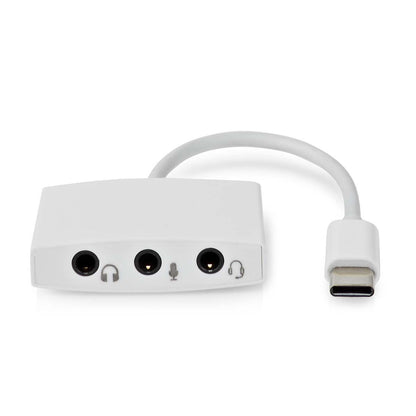 Nedis USB-C™ Adapter | USB 2.0 | USB-C™ Male | 3.5 mm Female | 0.10 m | Round | Nickel Plated | ABS/PVC | White | Box