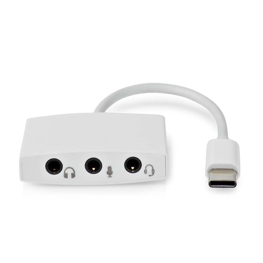 Nedis USB-C™ Adapter | USB 2.0 | USB-C™ Male | 3.5 mm Female | 0.10 m | Round | Nickel Plated | ABS/PVC | White | Box