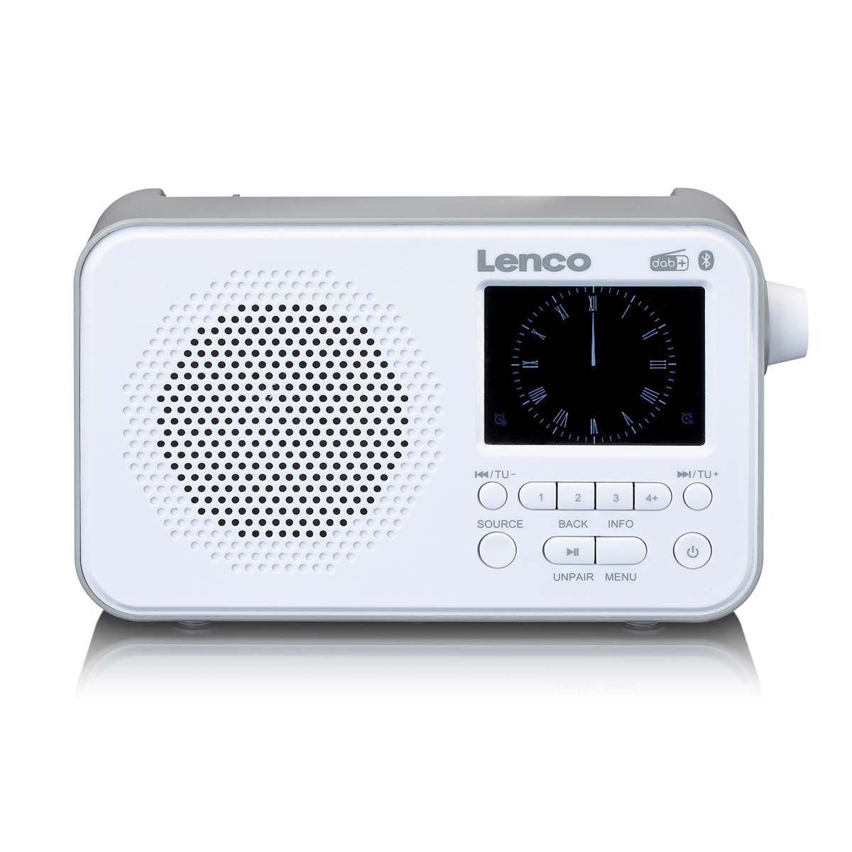Lenco PDR-036WH | Portable DAB+ FM Radio with Bluetooth® Speaker | 2.4" TFT LCD Display | White