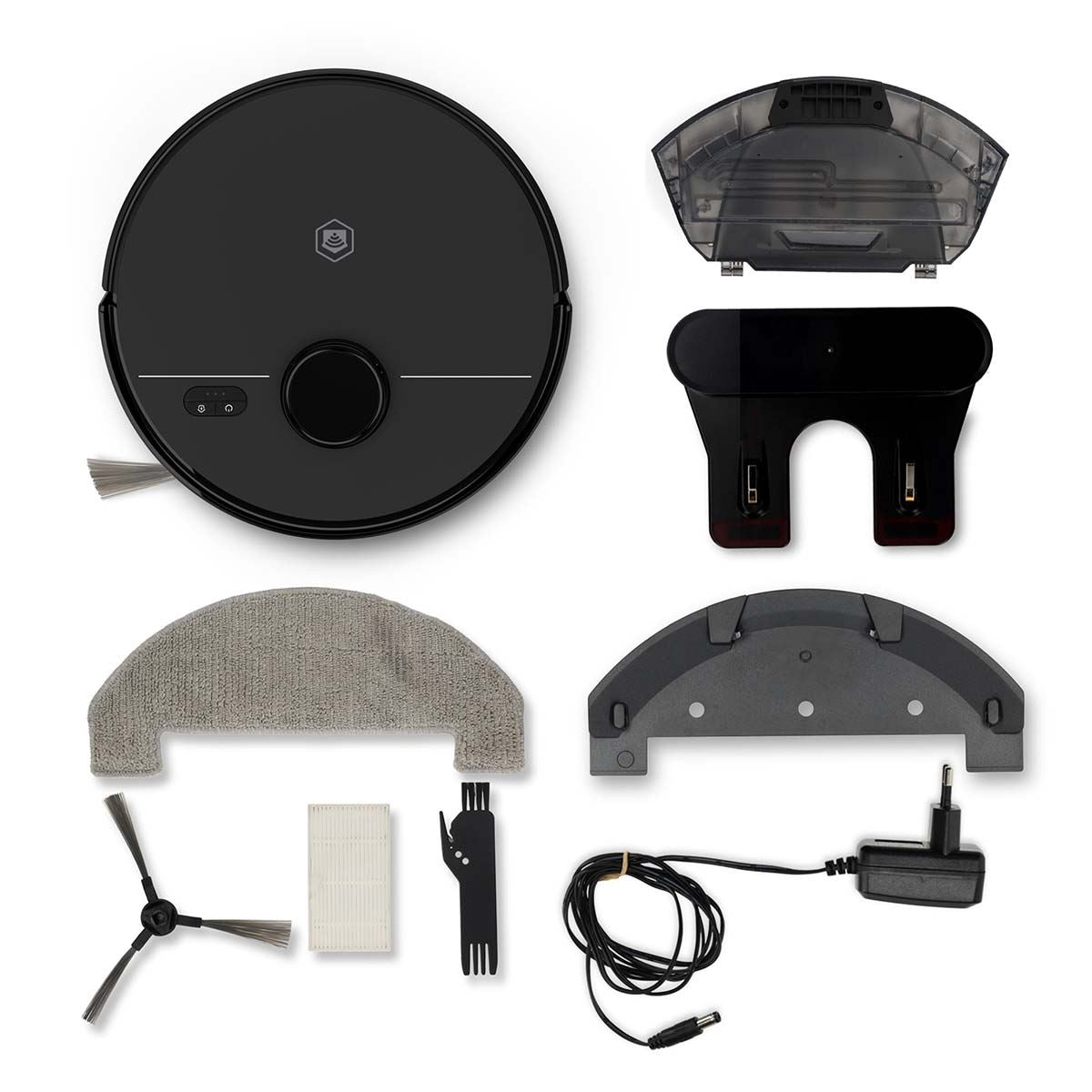 Nedis WIFIVCL10CBK | SmartLife Robot Vacuum Cleaner | Navigation method: Laser Navigation | Wi-Fi | Capacity collection reservoir: 0.59 l | Automatic charging | Maximum operating time: 1.75 hrs | Black | Android™ / IOS