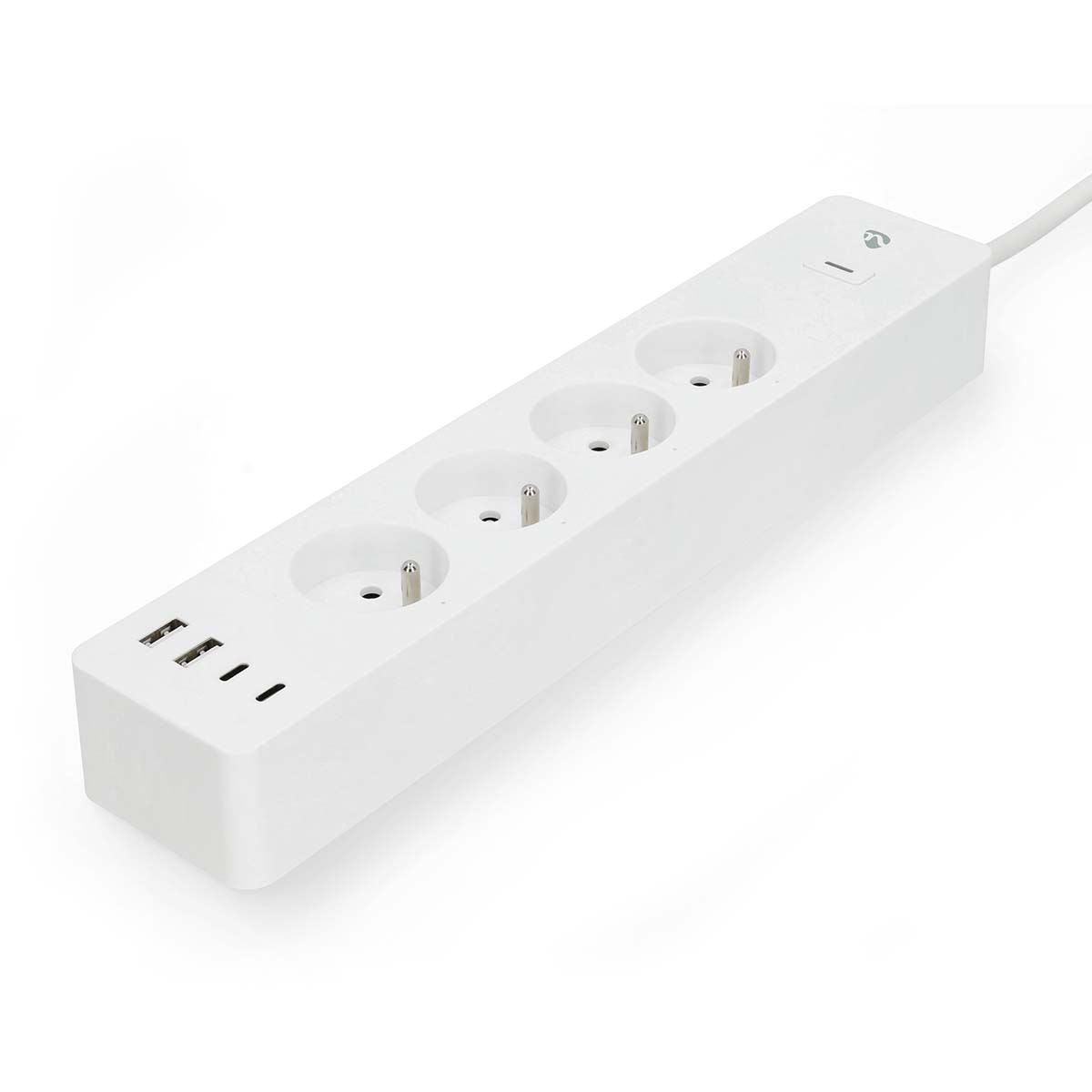 Nedis SmartLife Power Strip | Wi-Fi | 2x USB-A / 2x USB-C™ / 4x plug with earth contact (CEE 7/5) | 16 A | 3680 W | 2.00 m | 0 - 55 °C | Android™ / IOS | White