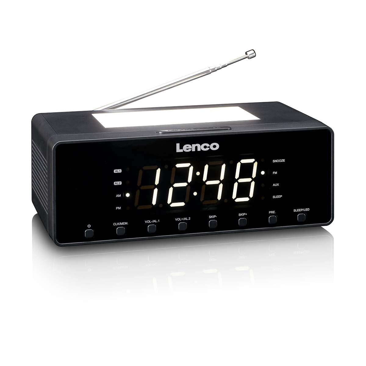 Lenco CR-540BK | FM Clock Radio | Night Light | Black