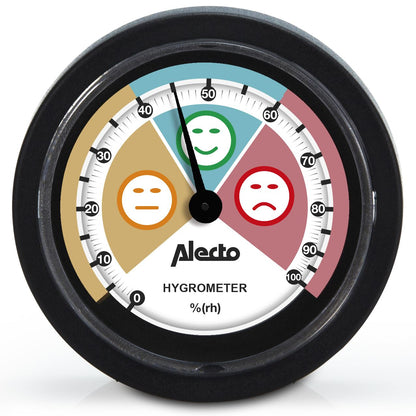 Alecto Analog Hygrometer Humidity Meter Indoor Monitor | Baby Room Greenhouse & more | Black