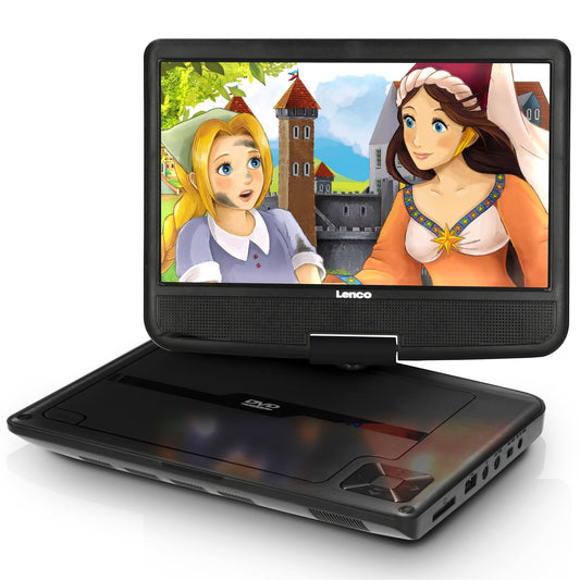 Lenco DVP-901BK | Portable 9" DVD-Player | New design with bracket Black